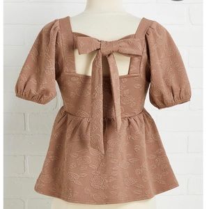 NWT Versona Chocolate and Roses Baby Doll Top